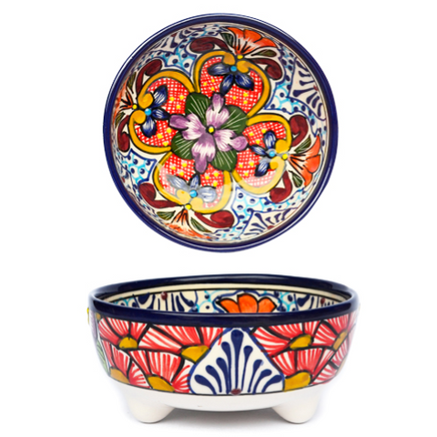 Talavera Salsa Bowl Shaped As A Molcajete/ Salsera De Talavera En Forma De Molcajete